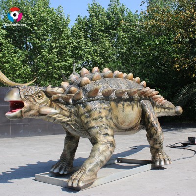 Silicone Rubber Animatronic Life Size Amusement Equipment Dinosaur Statue